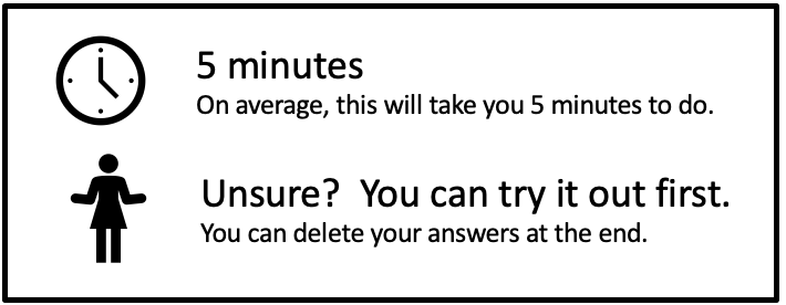 5 minutes to complete
